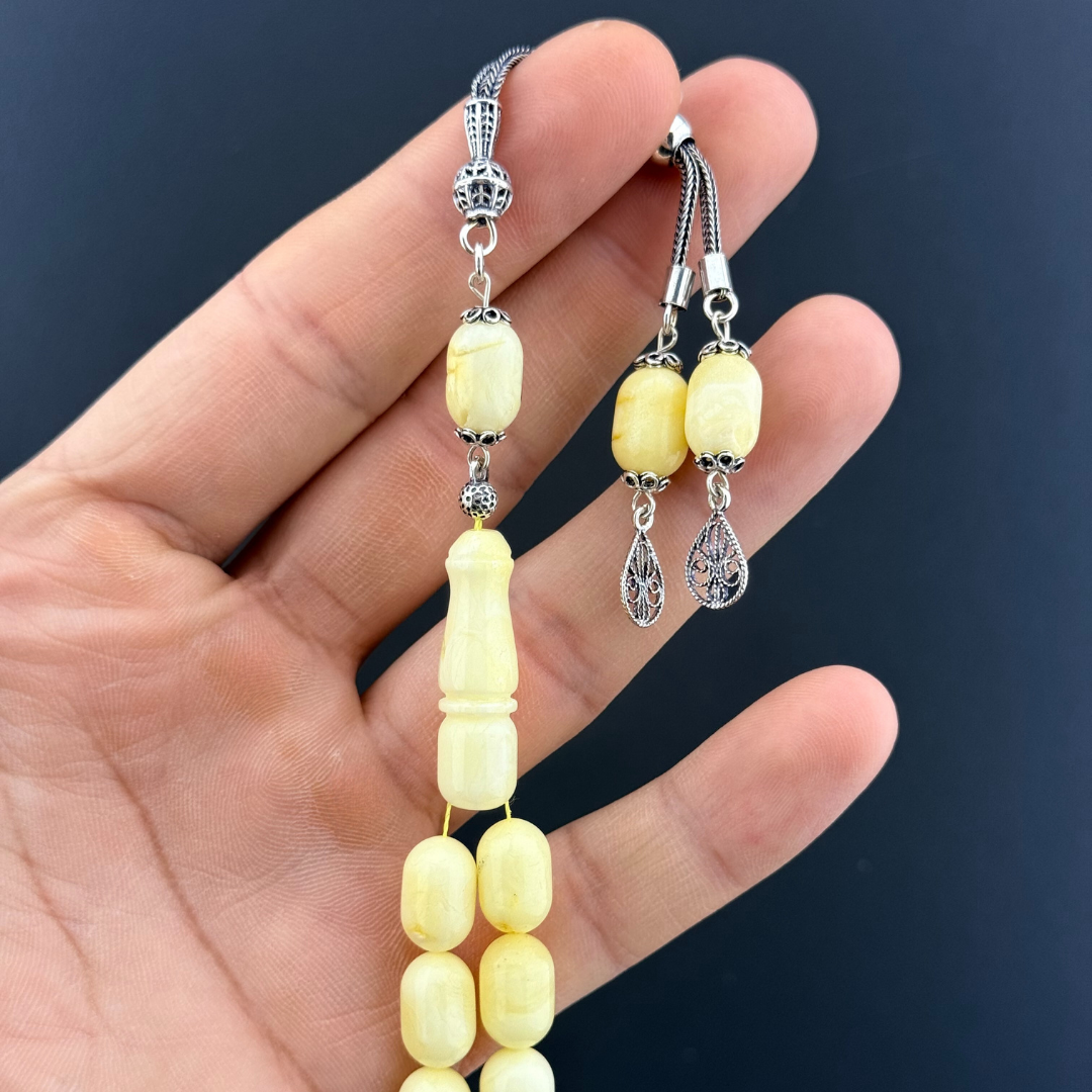 Muri Tesbih 20,2 Gr Rus Kaliningrad Damla 5,3 Gr 925 Ayar Gümüş Püskül Kapsül