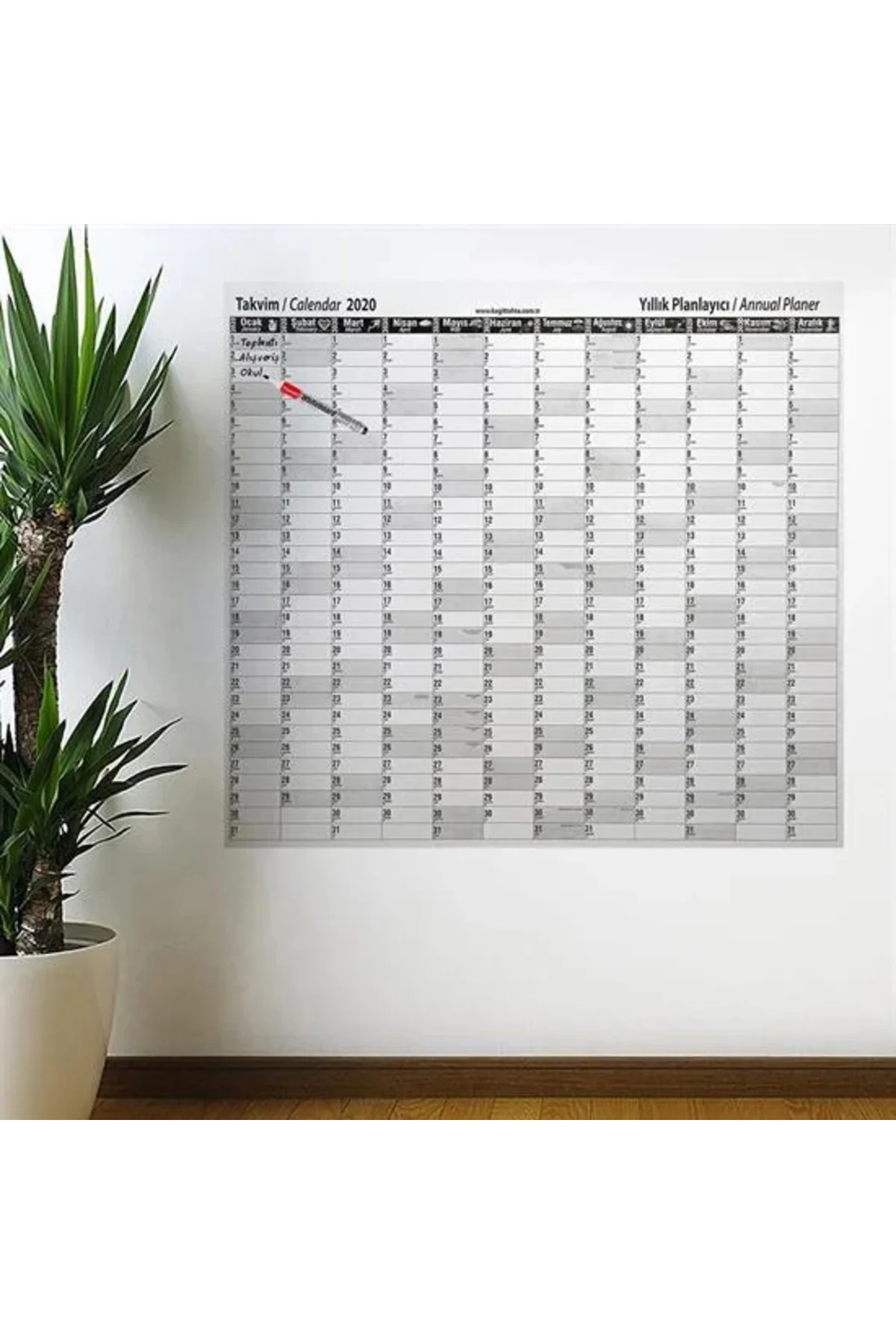 2020 Yıllık Planlayıcı Manyetik Duvar Stickerı Takvim 110x100 cm 2020 Yıllık Planlayıcı Manyetik Duvar Stickerı Takvim 110x100 cm