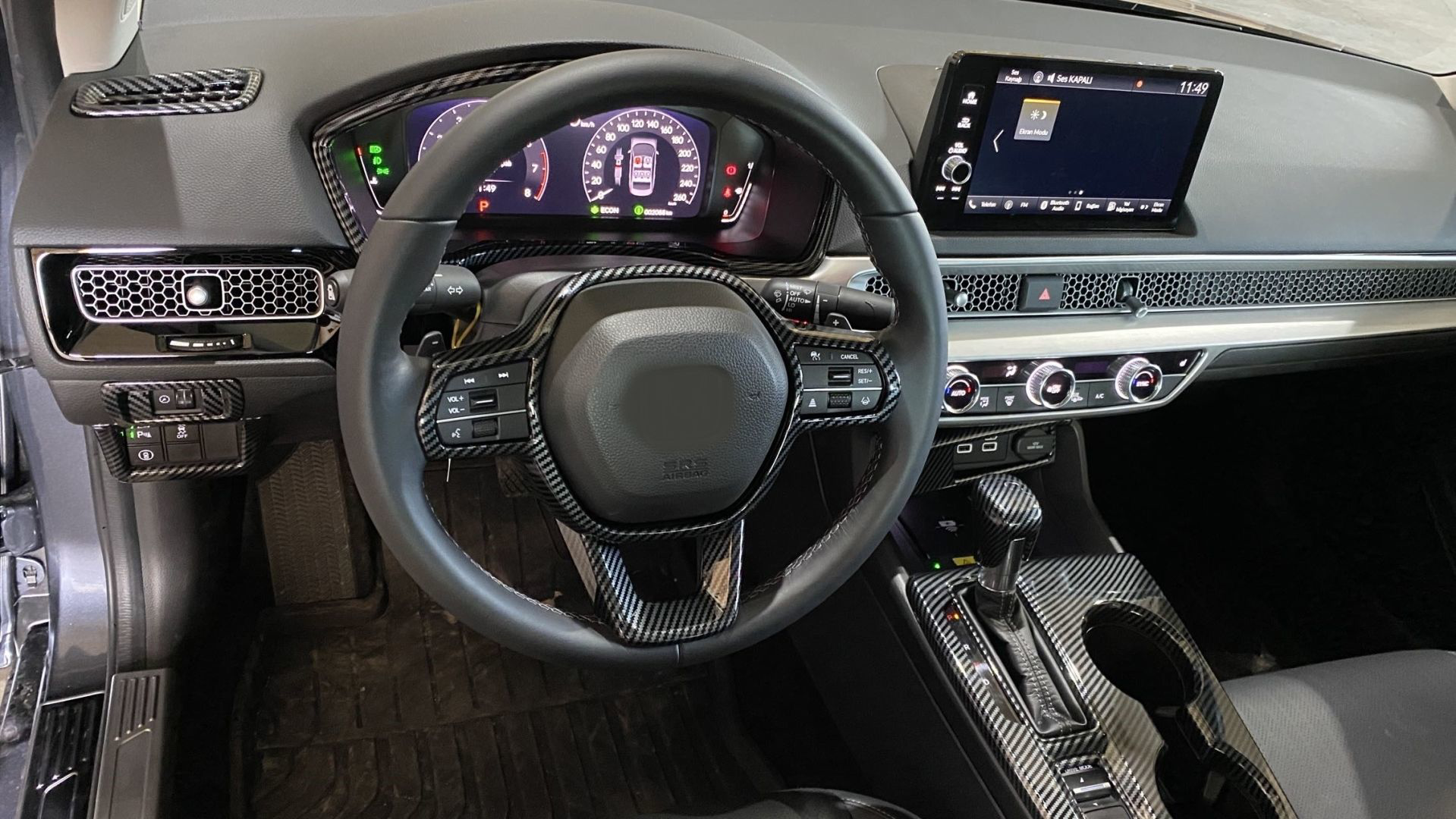 Drs Tuning 2022 Civic Uyumlu Kontrol Panel Kaplama Seti - Karbon