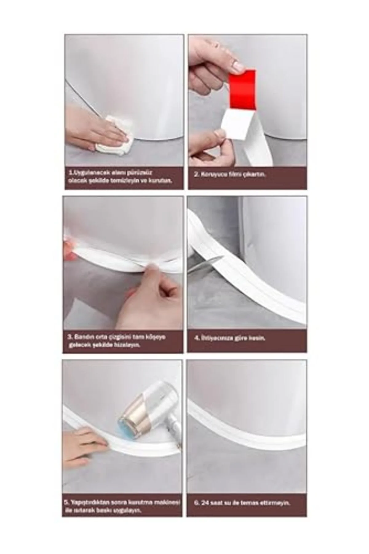 2024 3.2 M Banyo Küvet Mutfak Lavabo Beyaz Hava Su Sızdırmaz Bant