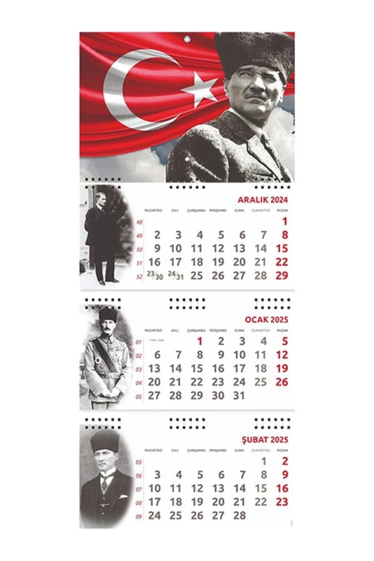 2025 Atatürk Gemici Duvar Takvimi - Ayyıldız