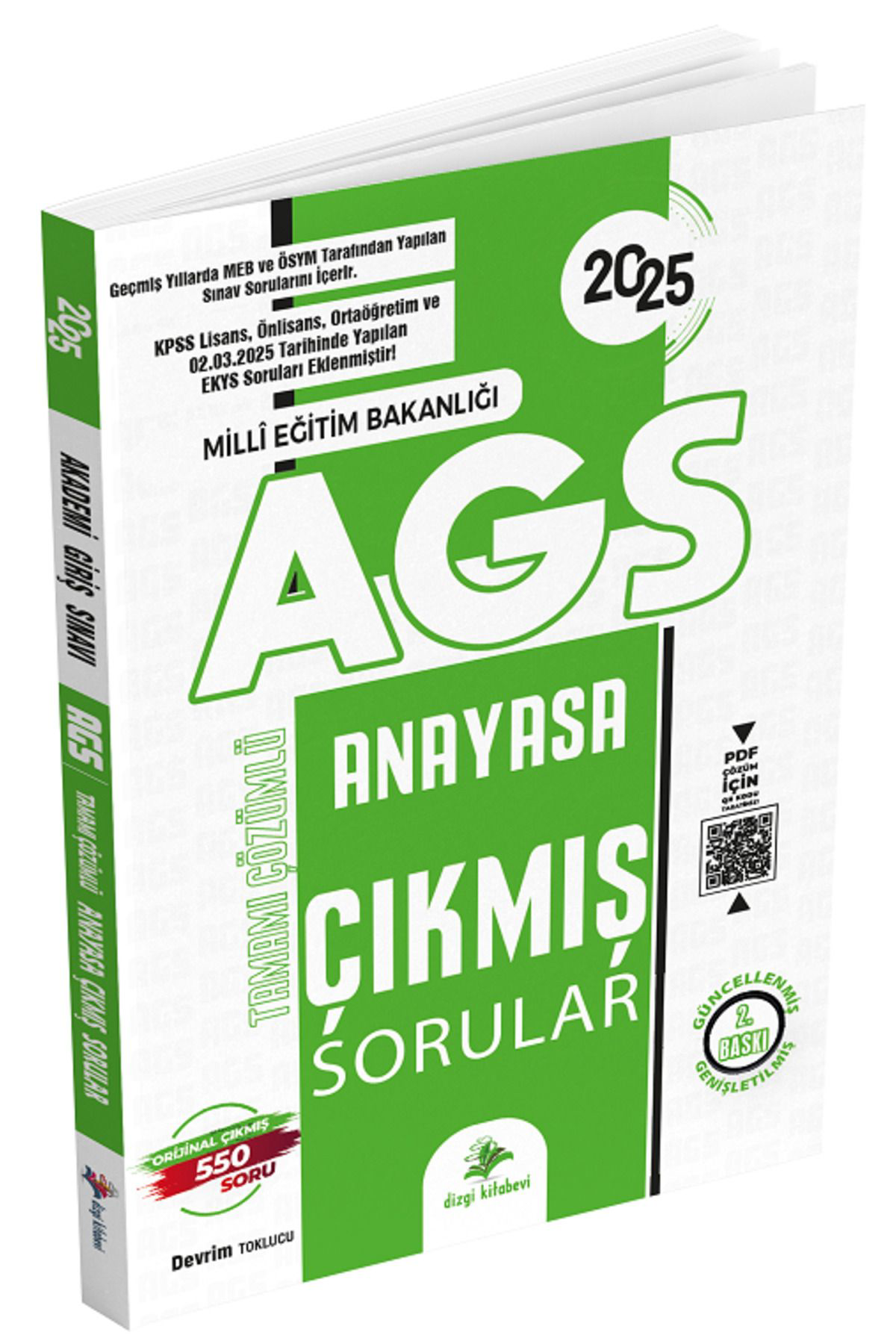 Dizgi Kitap 2025 Meb-Ags Anayasa Çıkmış Sorular Çözümlü Konularına Göre Geniş