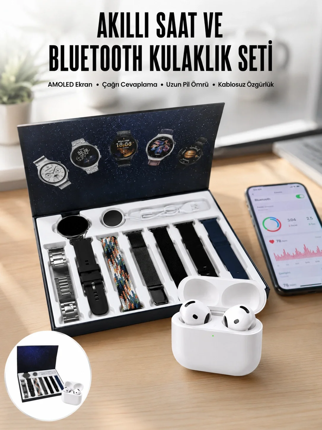 2025 Model Akıllı Saat ve Yeni Nesil Pro Bluetooth Kulaklık ANC Ö
