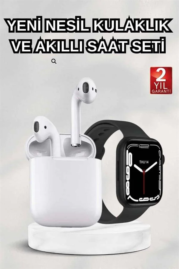 2025 Model Akıllı Saat ve 2.Nesil TWS Bluetooth Kulaklık - ANC ve Amoled Ekranlı Paket