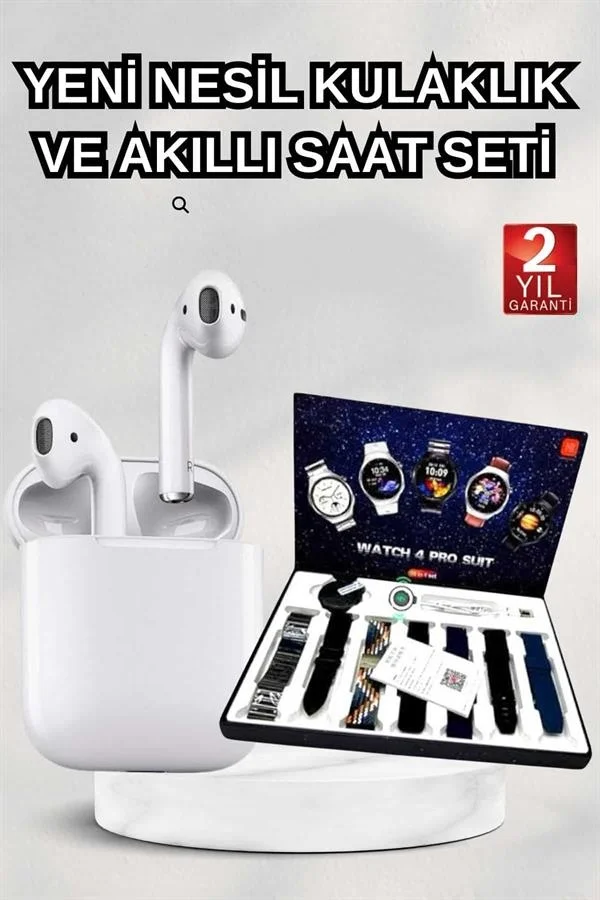 2025 Model Akıllı Saat ve 2.Nesil TWS Bluetooth Kulaklık Yüksek Ses Kaliteli Yeni Nesil