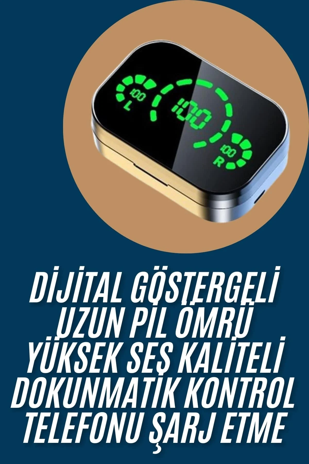 2025 Model Bluetooth Kulaklık Telefon Şarj Edebilen Çağrı Cevaplama Dijital Göstergeli