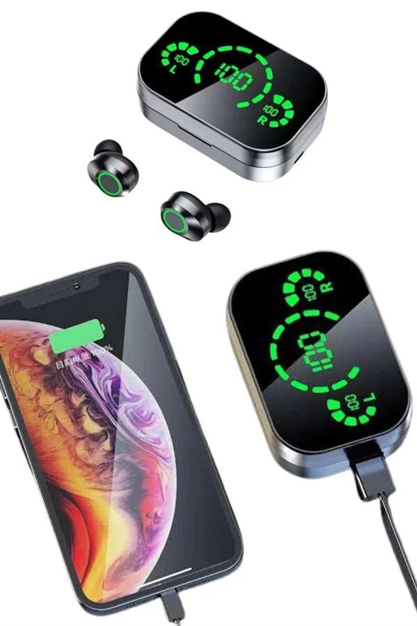 2025 Model Bluetooth Kulaklık - Telefon Şarj Edebilen Çağrı Cevaplama Dijital Göstergeli