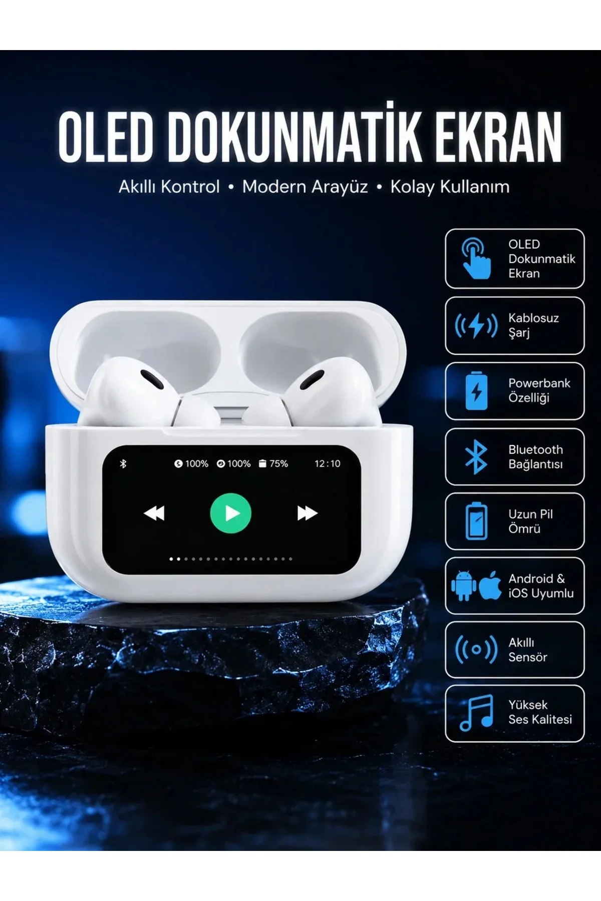 2025 Model Bluetooth Kulaklık Dokunmatik Ekran Yüksek Ses Kalitesi Yeni Nesil 2025 Model Bluetooth Kulaklık Dokunmatik Ekran Yüksek Ses Kalitesi Yeni Nesil
