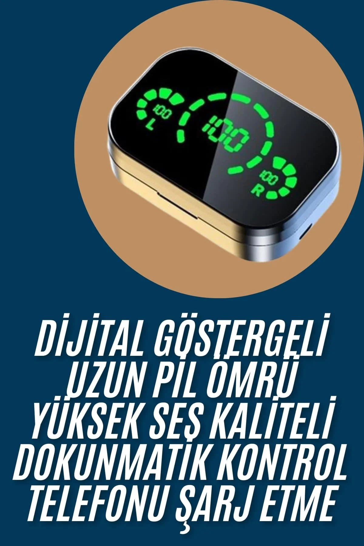 2025 Model Bluetooth Kulaklık Telefon Şarj Edebilen Çağrı Cevaplama Dijital Göstergeli