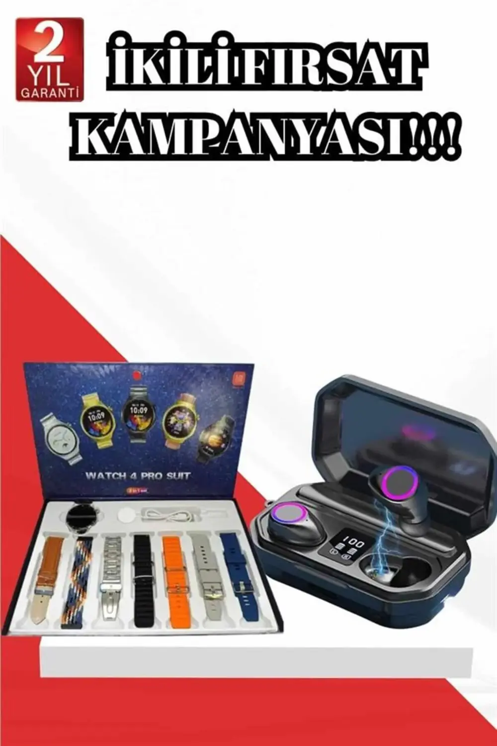 2025 Model Çok Kordonlu Akıllı Saat ve Bluetooth Kulaklık El Fene