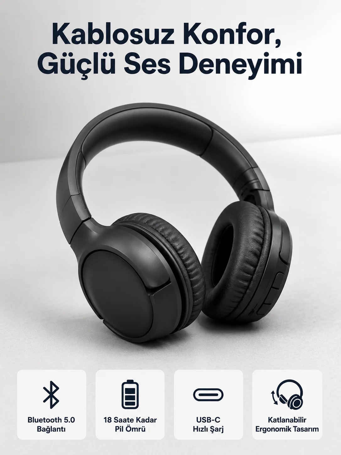 2025 Model Kulak Üstü Bluetooth Hoparlör ANC Özellikli