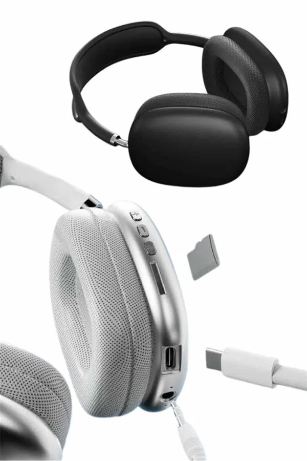 2025 Model Kulak Üstü Kablosuz Bluetooth Kulaklık Gürültü Azalta Uzun Pil