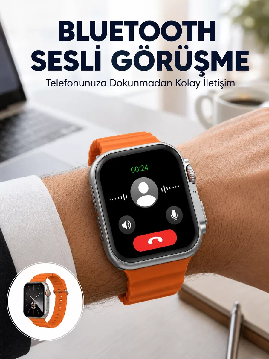 2025 Model Nabız Sensörlü Akıllı Saat - Spor Takibi, GPS ve Sesli Arama Özellikli Titreşimli Saat