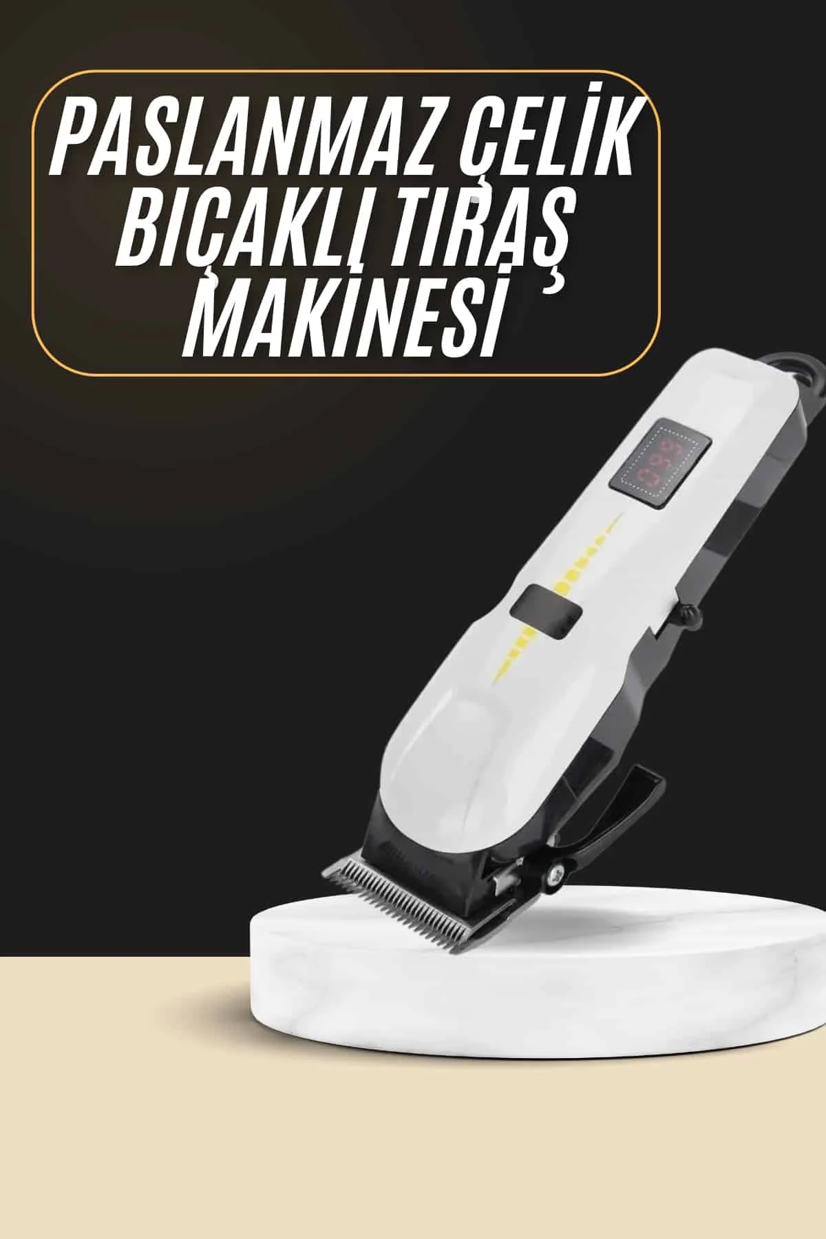 2025 Model Şarjlı Dijital Saç Sakal Tıraş Makinesi Islak Kuru Kul