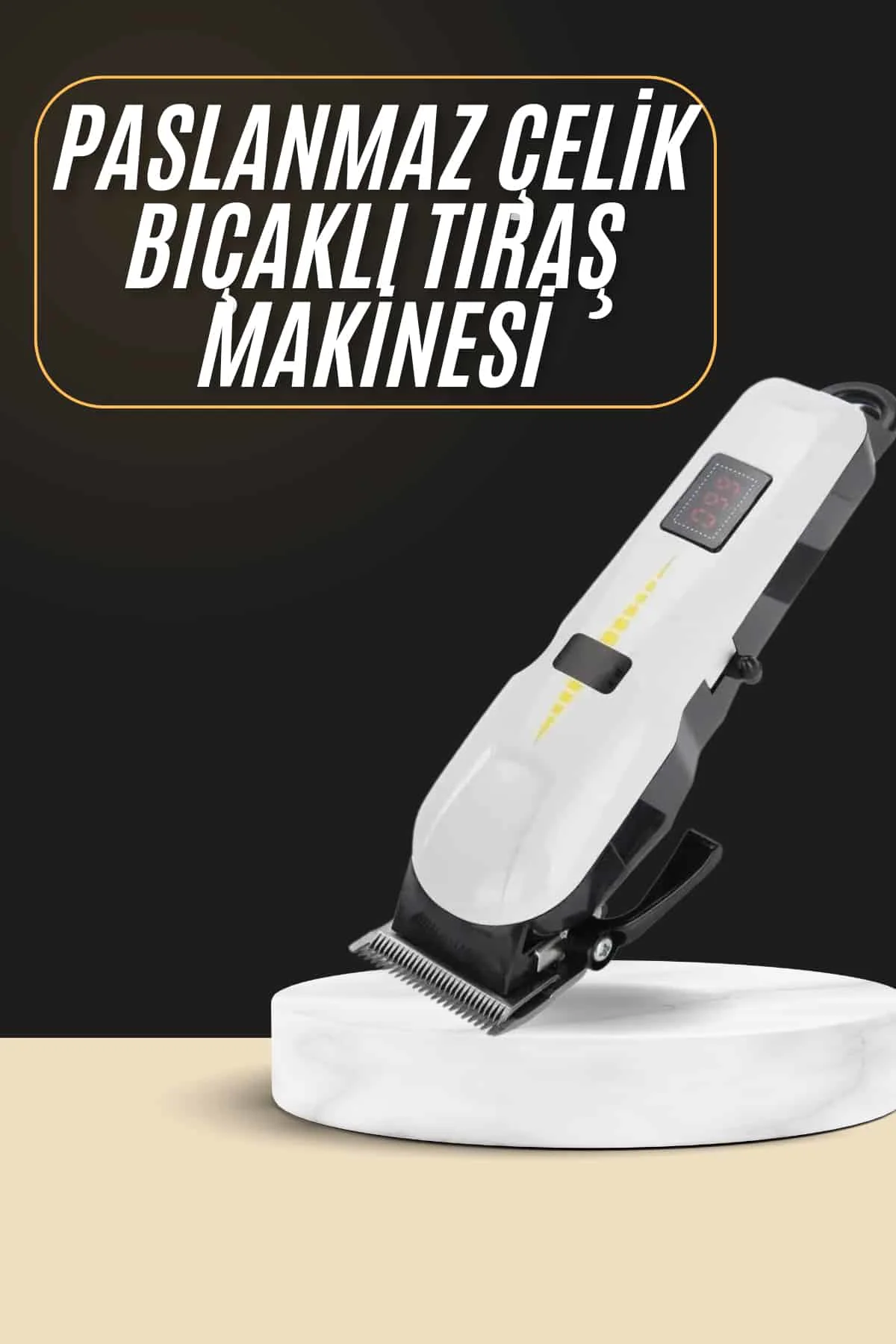 2025 Model Şarjlı Dijital Saç Sakal Tıraş Makinesi Islak Kuru Kul
