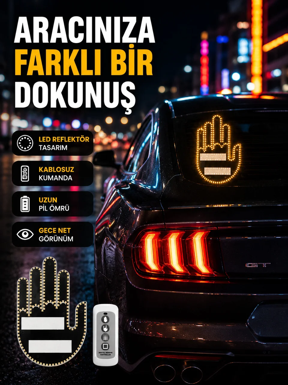 2025 Orijinal Led El Park Uyarı Sistemi Uzaktan Kumandalı - Lisinya Diğer