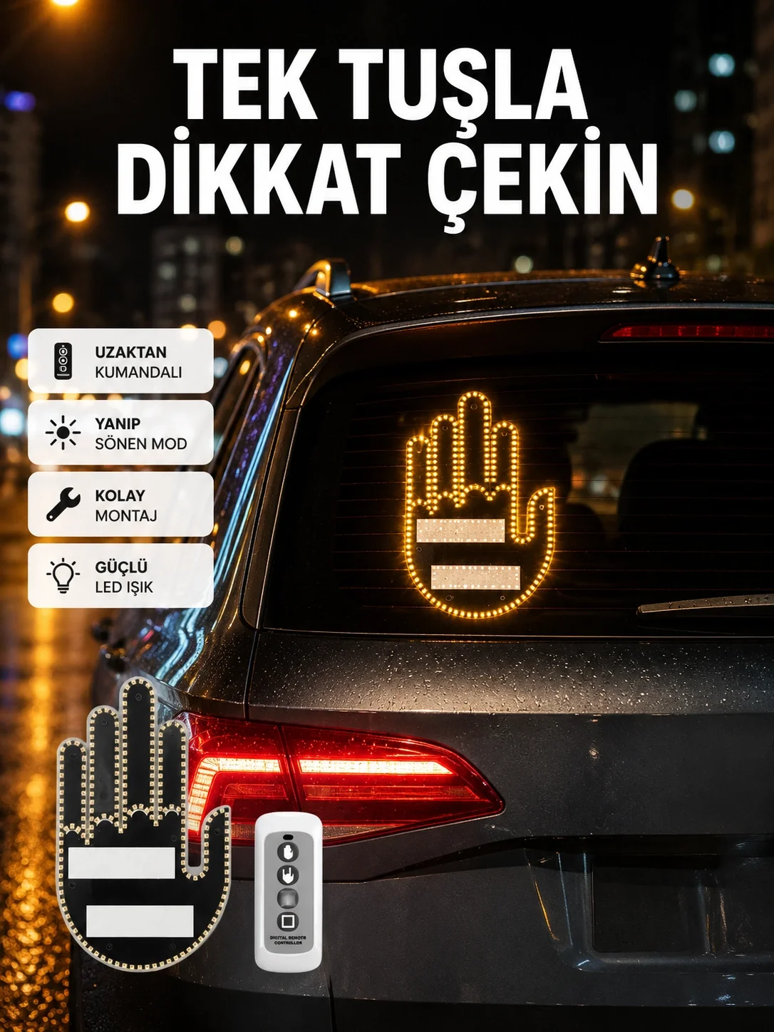 2025 Orijinal LED El Park Uyarı Sistemi Uzaktan Kumandalı