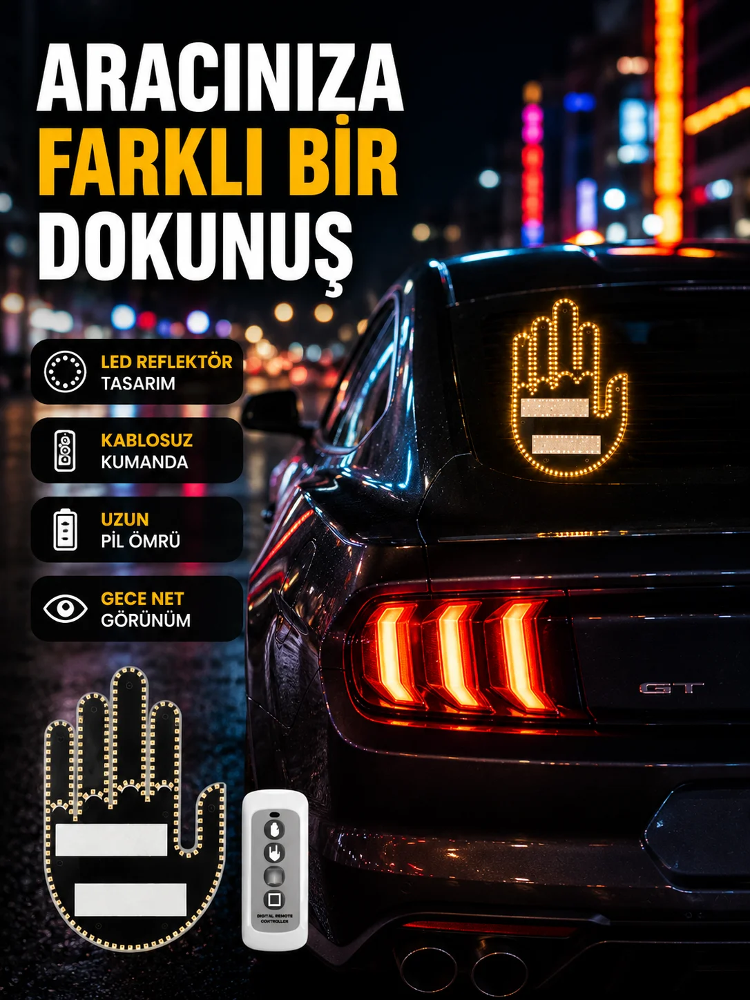 2025 Orijinal LED El Park Uyarı Sistemi Uzaktan Kumandalı