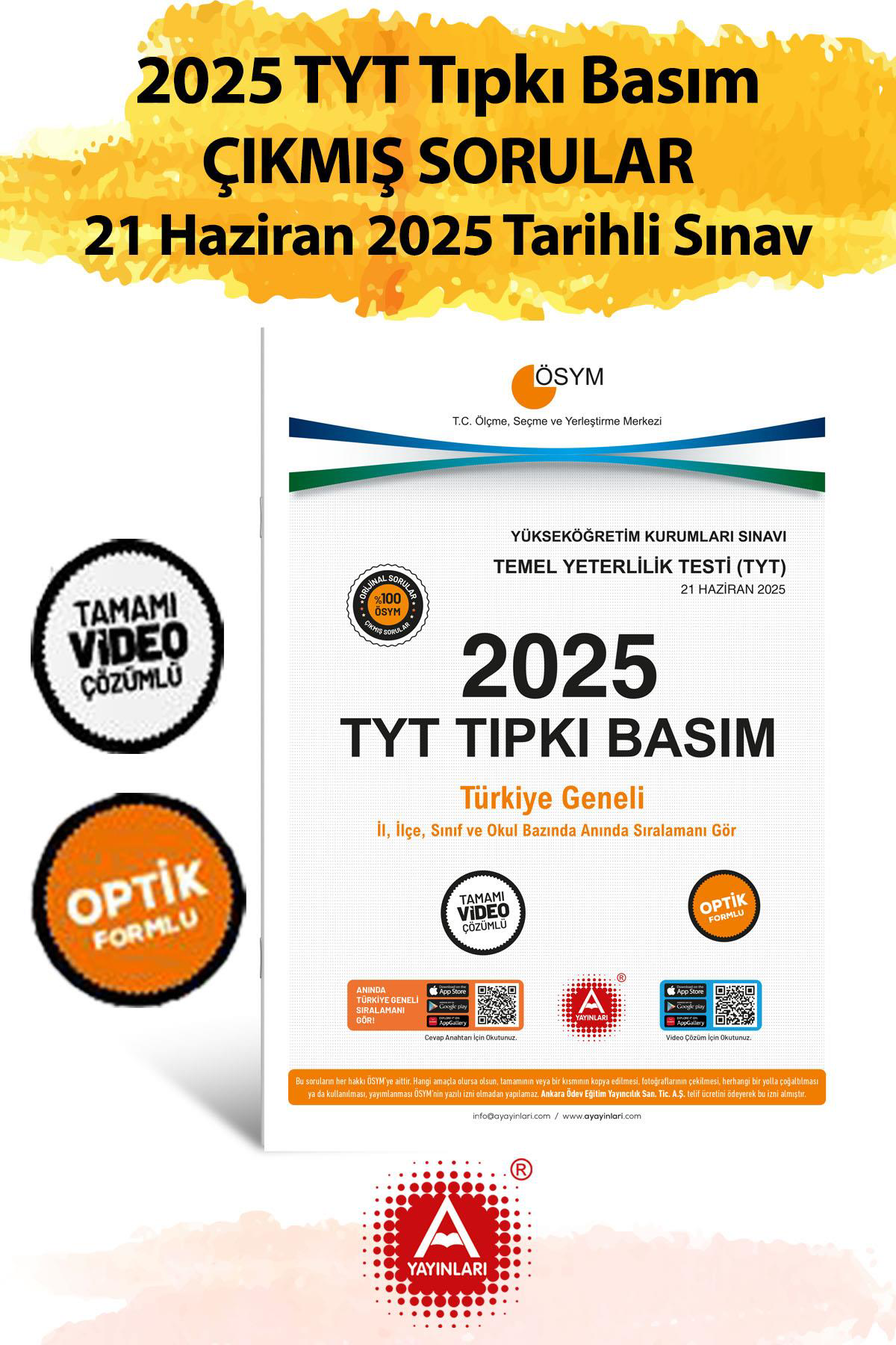 2025 TYT Çıkmış Sorular-Tıpkı Basım-Bire Bir ÖSYM-21 Haziran 2025