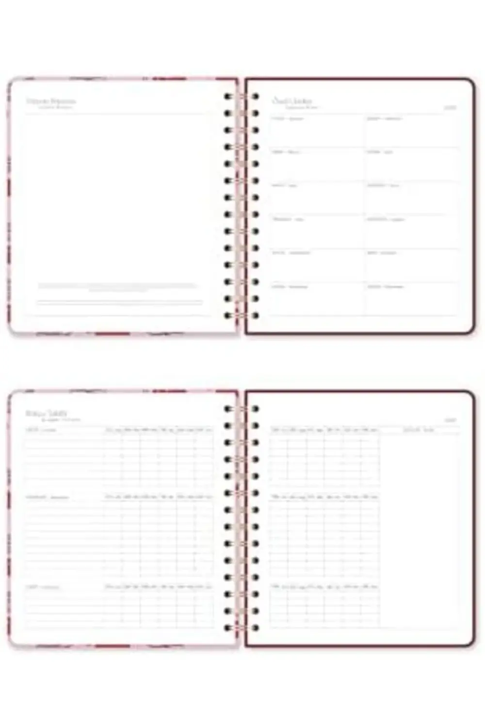 2026 18x20 Spiralli Haftalık Kare Ajanda 12 Aylık - Kiraz 395519