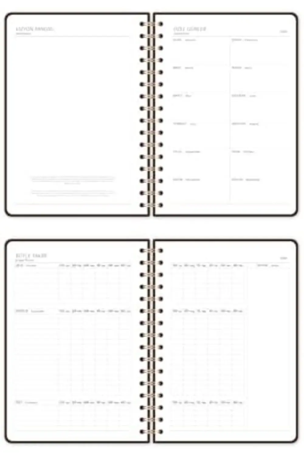 2026 A5 Spiralli Haftalık Ajanda 12 Aylık - Kahverengi 395519