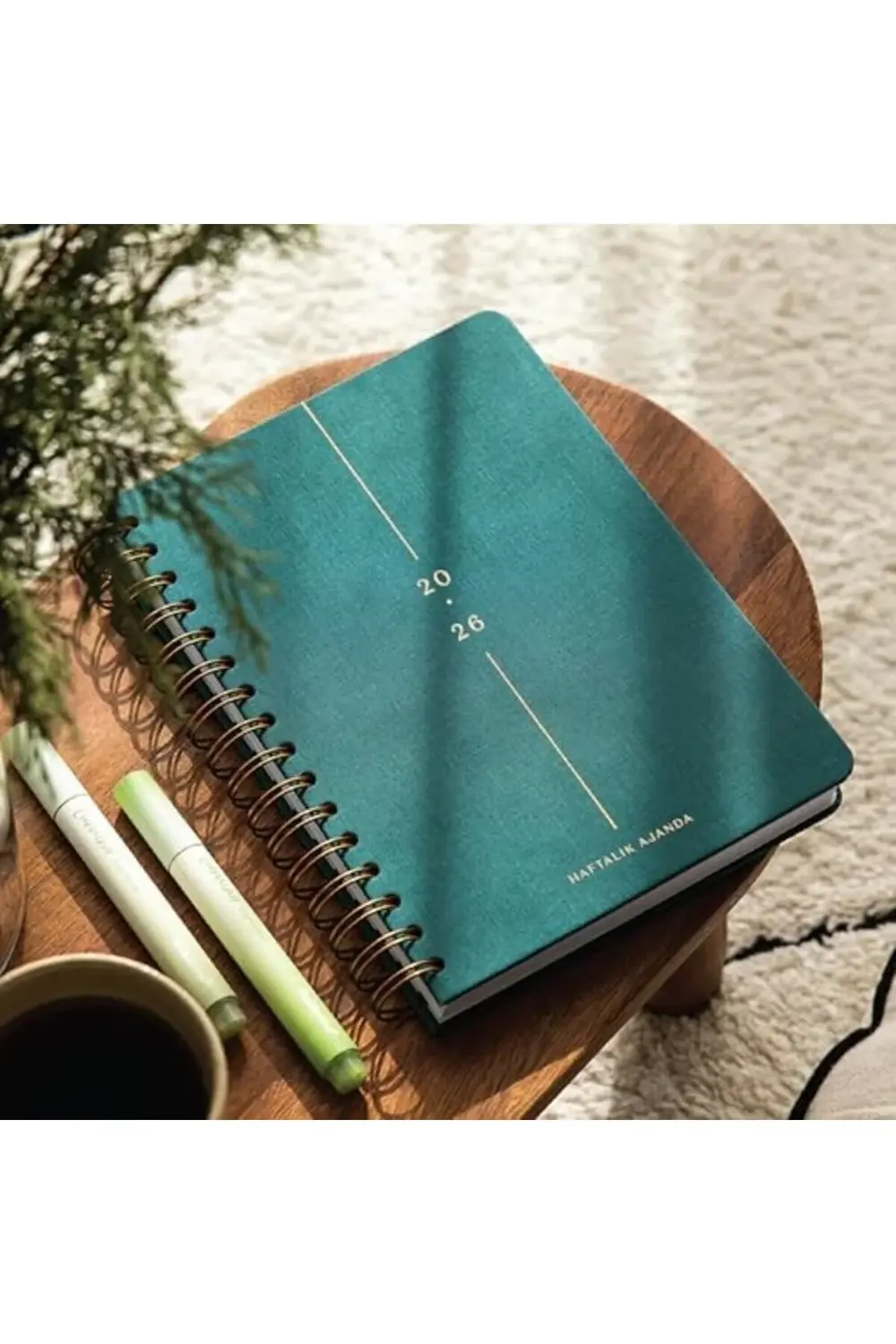 2026 A5 Spiralli Haftalık Ajanda 12 Aylık - Koyu Yeşil 1178227