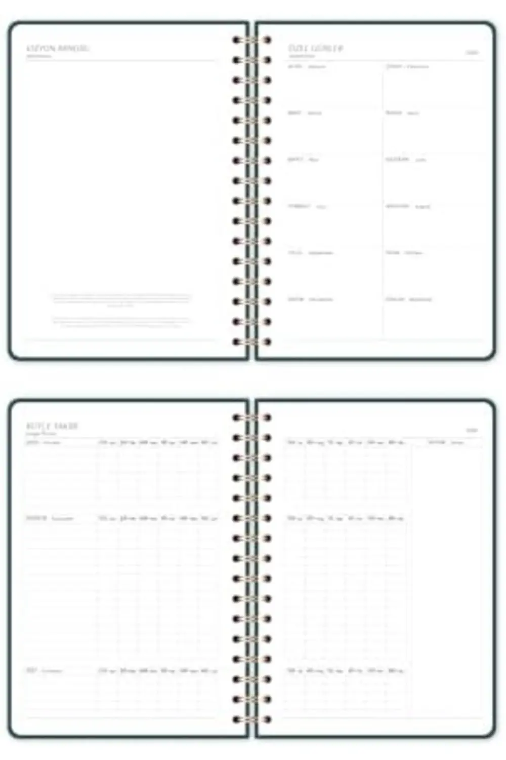 2026 A5 Spiralli Haftalık Ajanda 12 Aylık - Koyu Yeşil 1178227