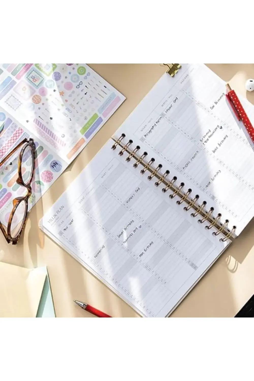 2026 A5 Spiralli Haftalık Ajanda 12 Aylık - Koyu Yeşil 1178227