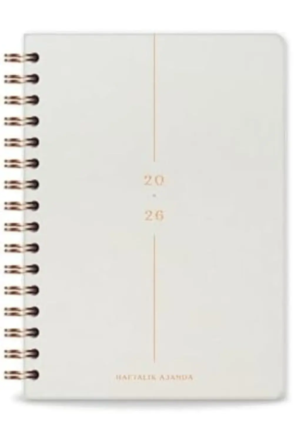 2026 A5 Spiralli Haftalık Ajanda 12 Aylık - Krem 1178227