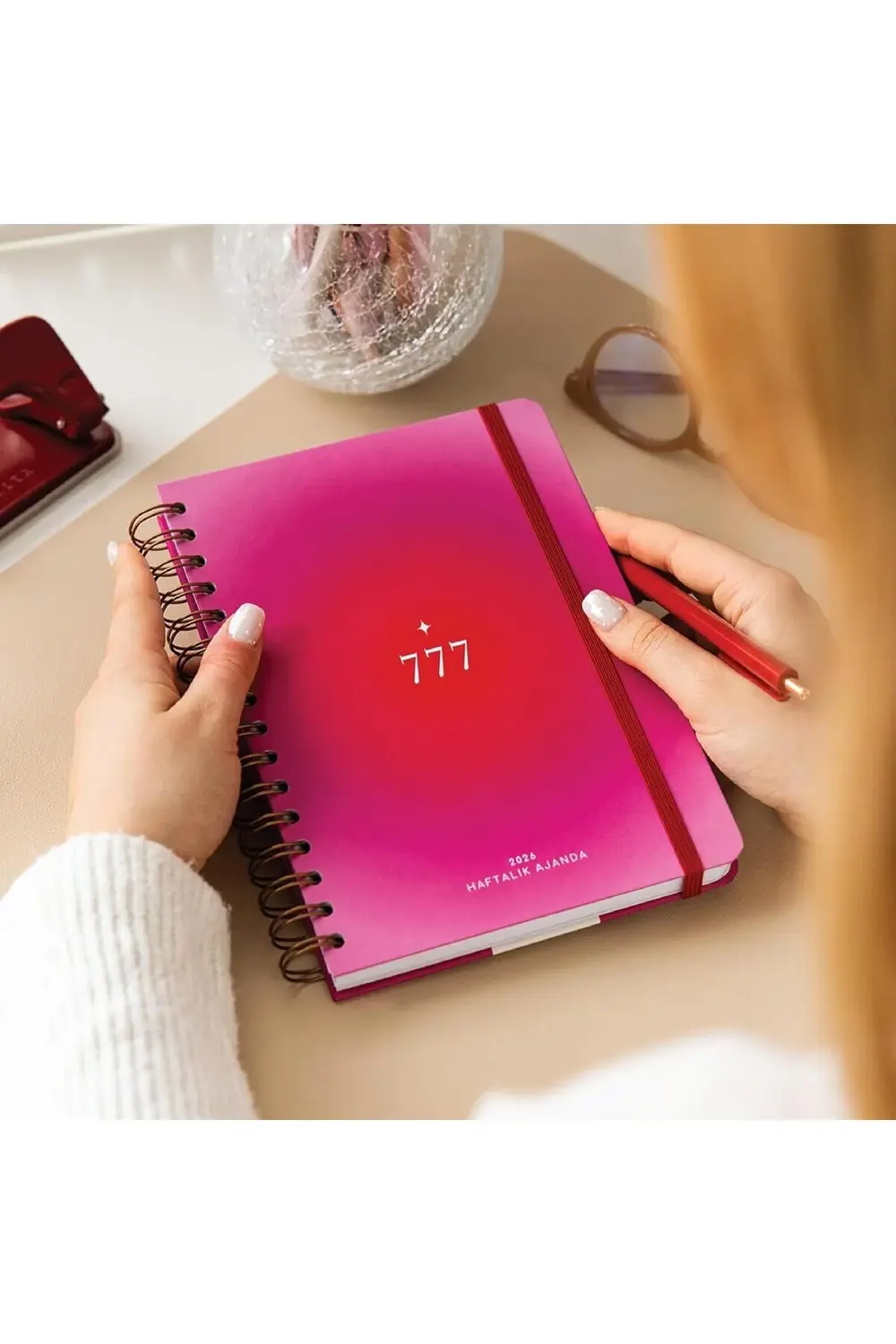 2026 A5 Spiralli Haftalık Ajanda 12 Aylık - Pembe 1178227