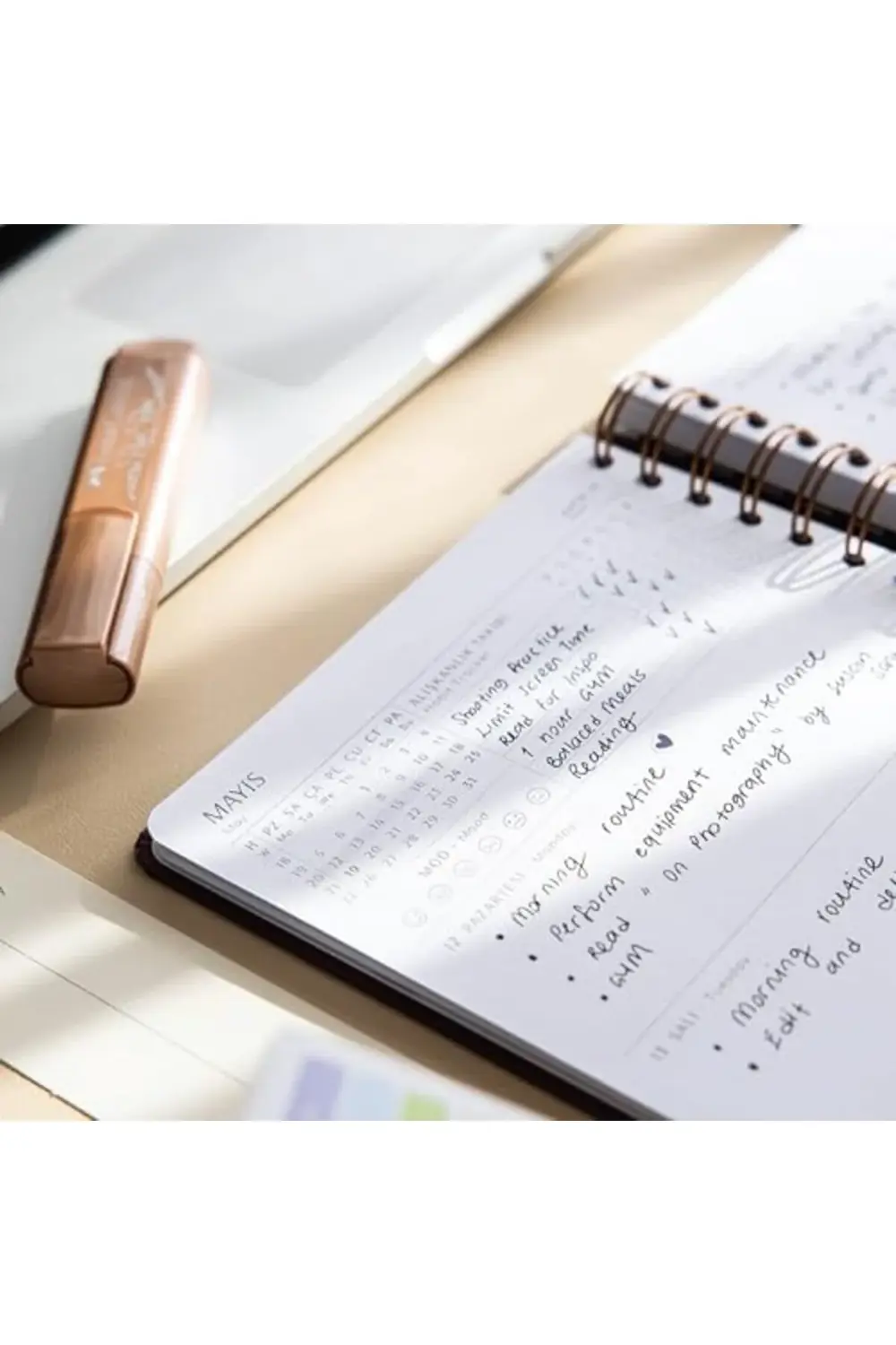 2026 A5 Spiralli Haftalık Ajanda 12 Aylık - Pembe 1178227