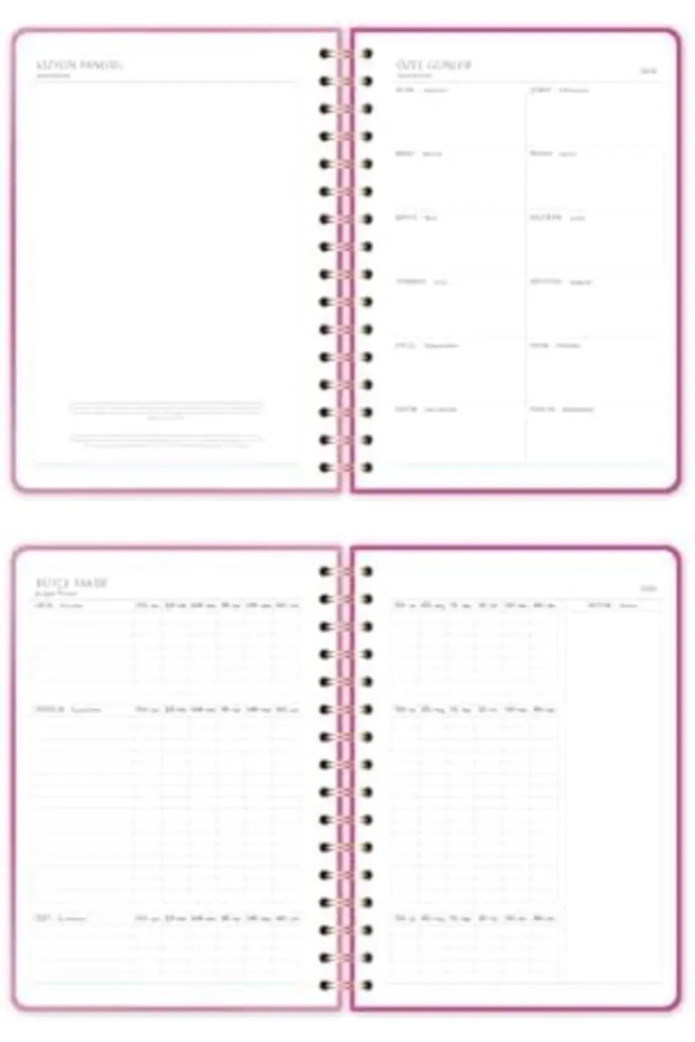 2026 A5 Spiralli Haftalık Ajanda 12 Aylık - Pembe 1178227