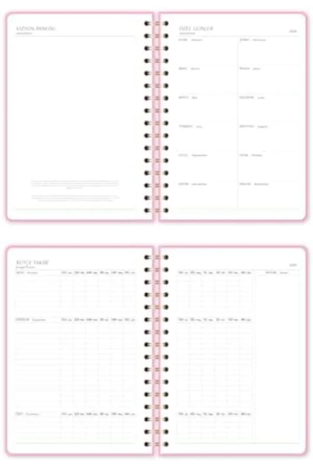 2026 A5 Spiralli Haftalık Ajanda 12 Aylık - Şeker Pembe 395519
