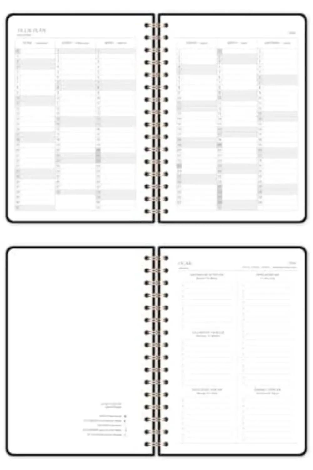 2026 A5 Spiralli Haftalık Ajanda 12 Aylık - Siyah 395519