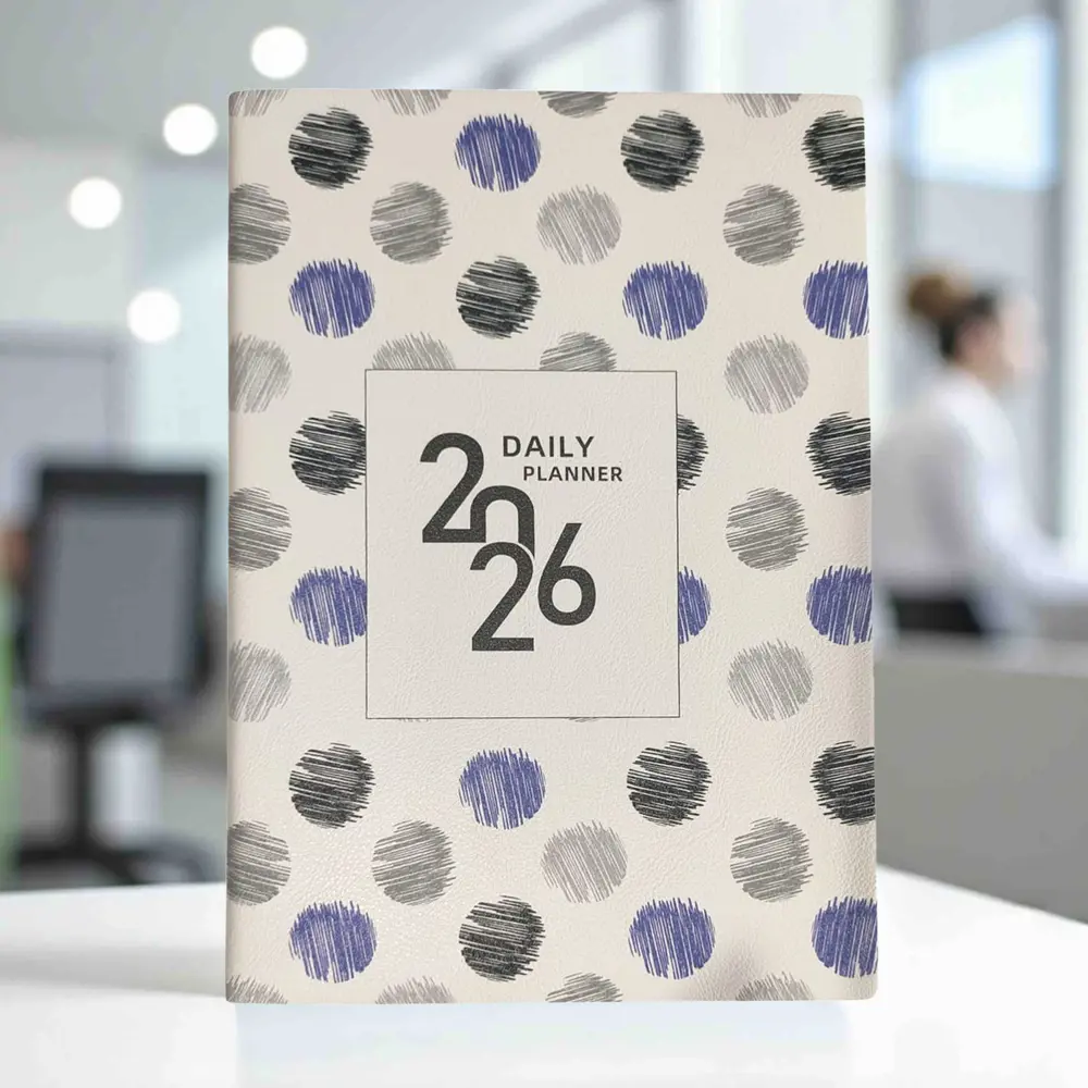 2026 Ajanda Benekli Soyut Desenli Günlük Ajanda A5 (15x21 cm) - B