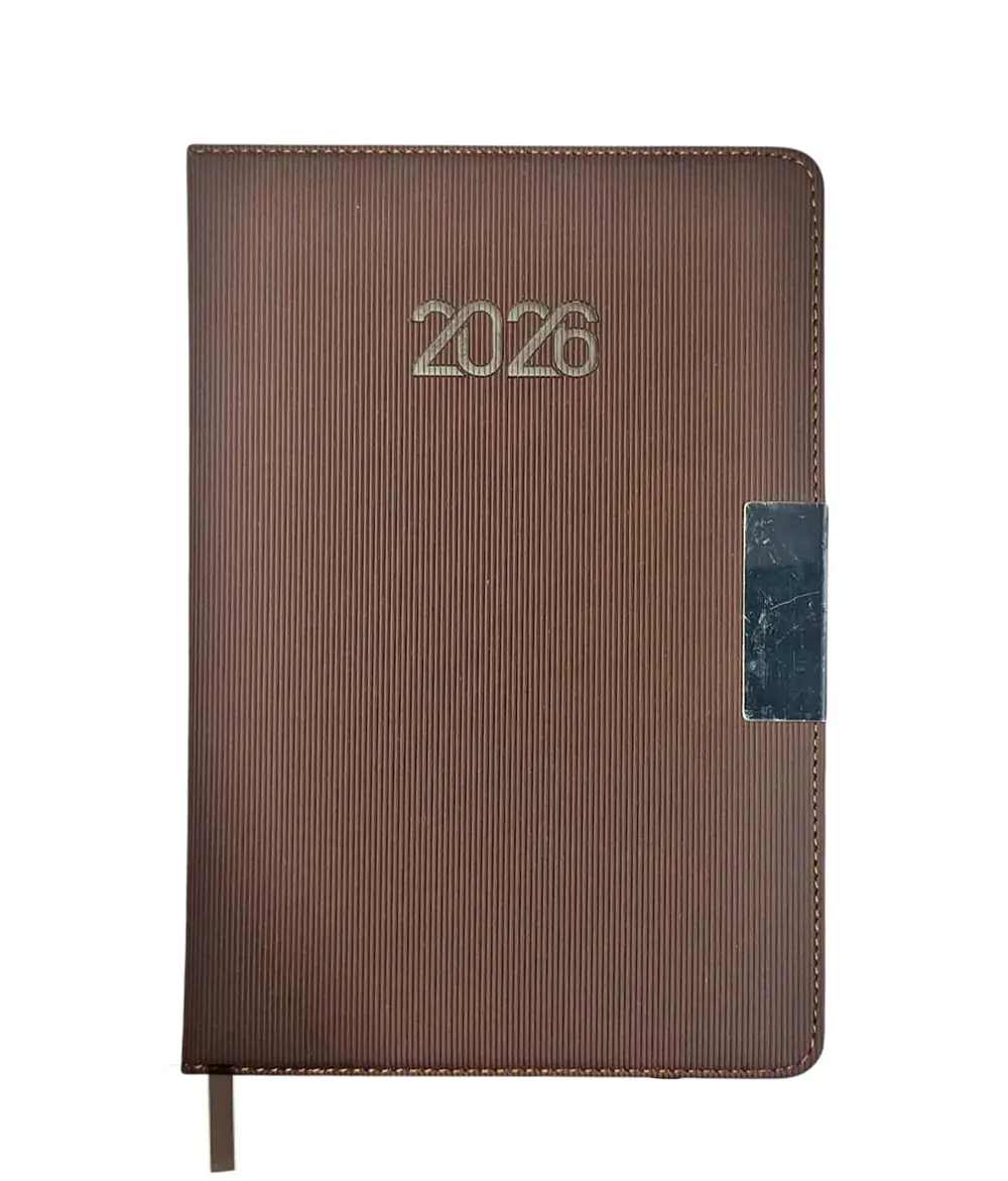 2026 Ajanda Dokulu Günlük Ajanda A5 (15x21 cm) - Kahverengi