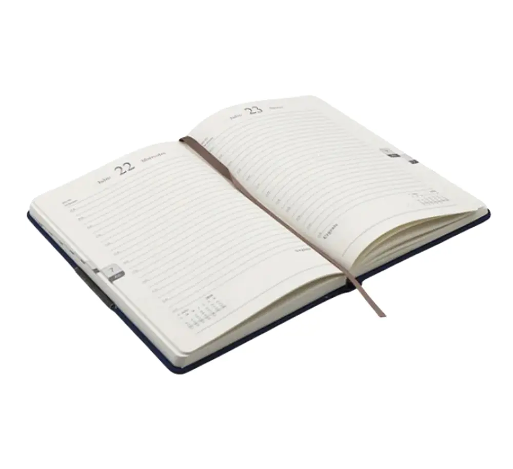 2026 Ajanda Dokulu Günlük Ajanda A5 (15x21 cm) - Mavi