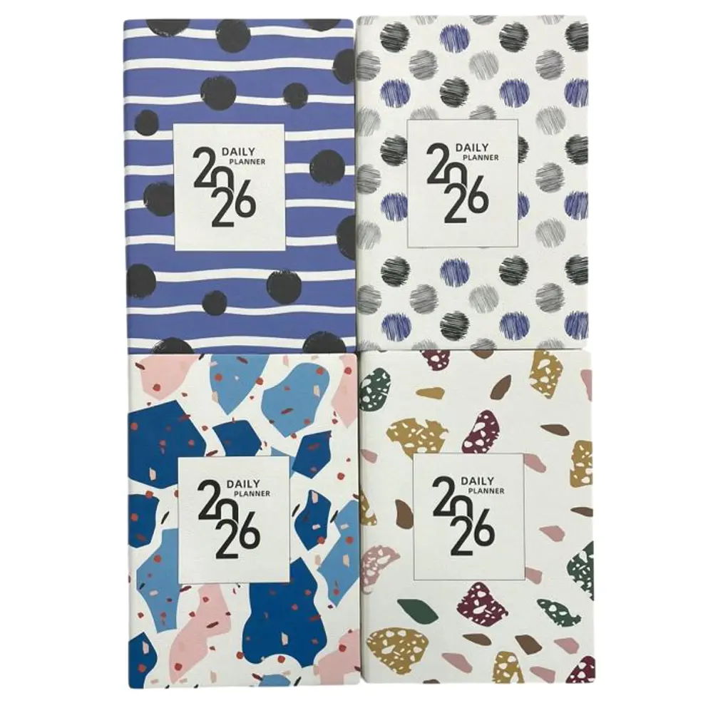 2026 Ajanda Mavi Soyut Desenli Günlük Ajanda A5 (15x21 cm) - Mavi
