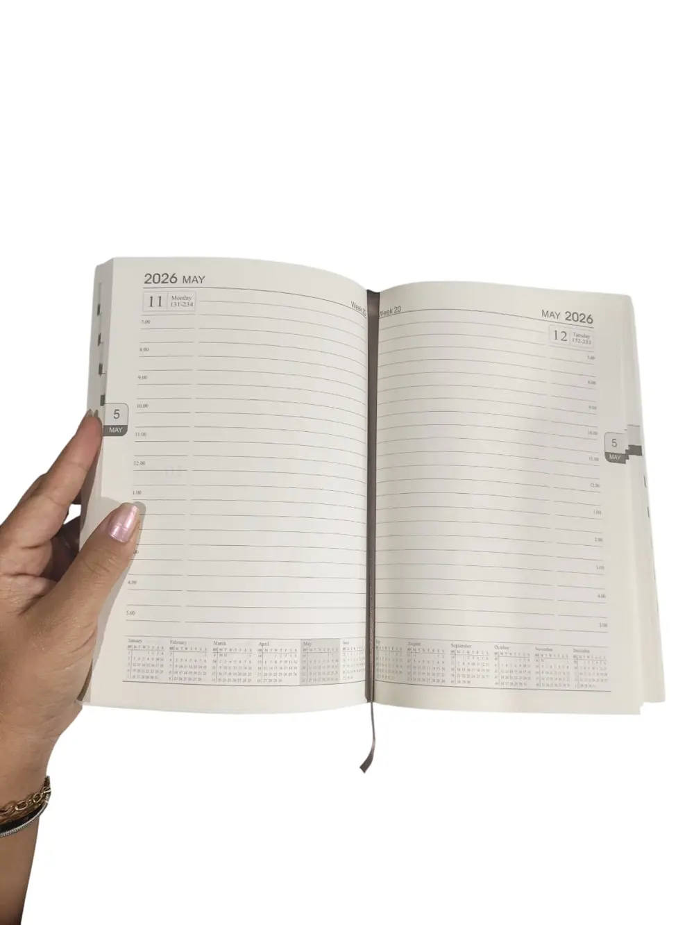 2026 Ajanda Mavi Soyut Desenli Günlük Ajanda A5 (15x21 cm) - Mavi