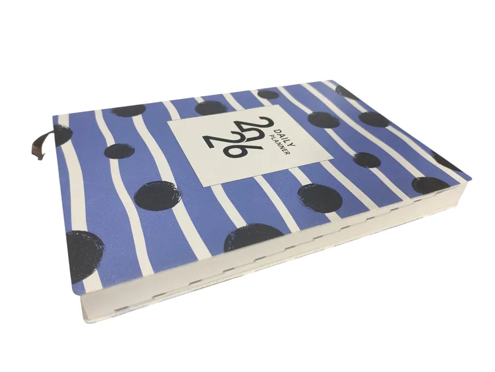 2026 Ajanda Mavi Soyut Desenli Günlük Ajanda A5 (15x21 cm) - Mavi