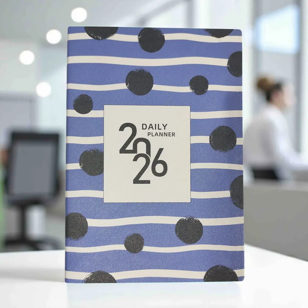 2026 Ajanda Mavi Soyut Desenli Günlük Ajanda A5 (15x21 cm) - Mavi