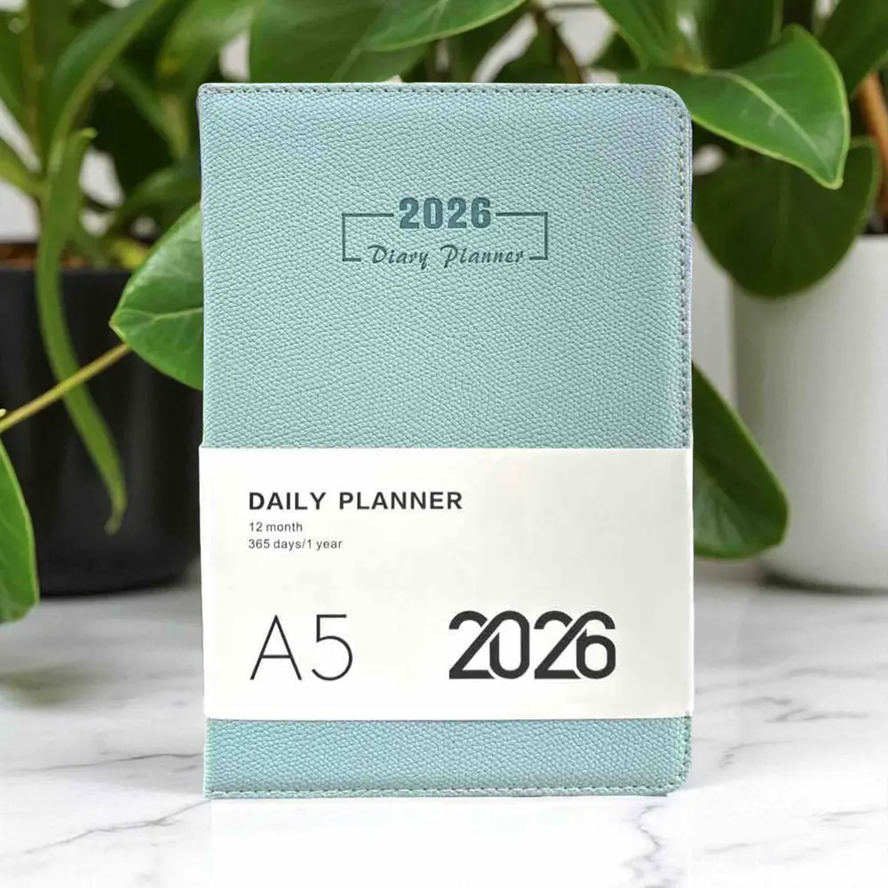 2026 Ajanda Pastel Renkli Dokulu Günlük Ajanda A5 (15x21 cm) - Ye