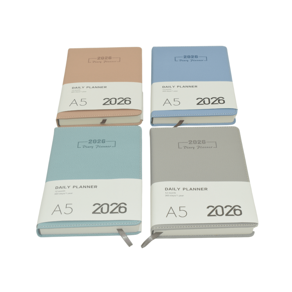 2026 Ajanda Pastel Renkli Dokulu Günlük Ajanda A5 (15x21 cm) - Nu