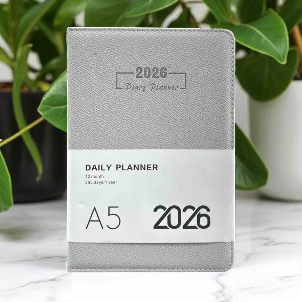 2026 Ajanda Pastel Renkli Dokulu Günlük Ajanda A5 (15x21 cm) - Gr