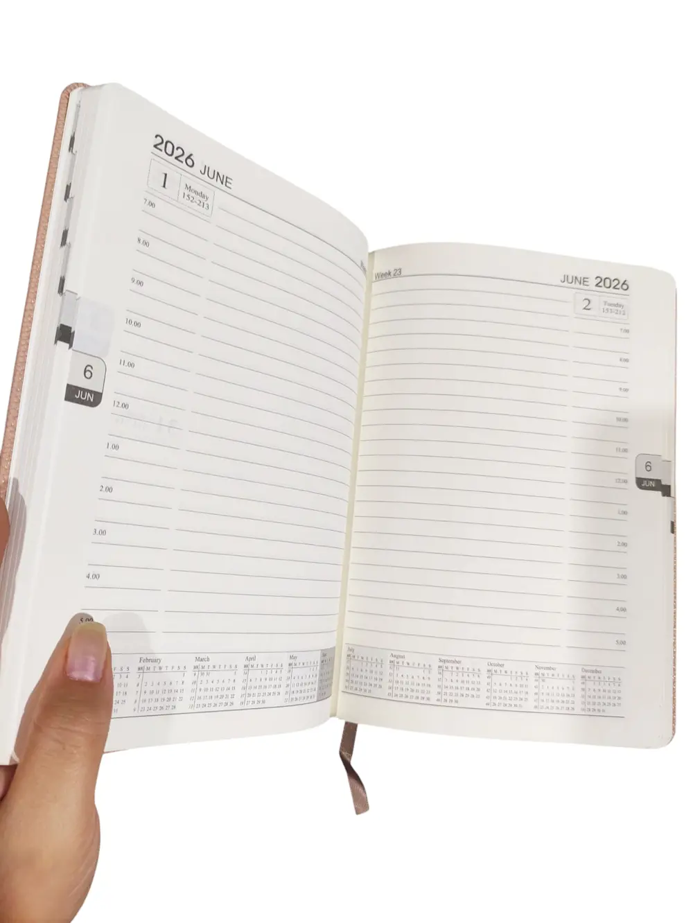 2026 Ajanda Pastel Renkli Dokulu Günlük Ajanda A5 (15x21 cm) - Ma