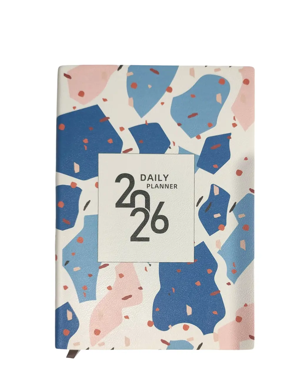 2026 Ajanda Pembe-Mavi Soyut Desenli Günlük Ajanda A5 (15x21 cm) 