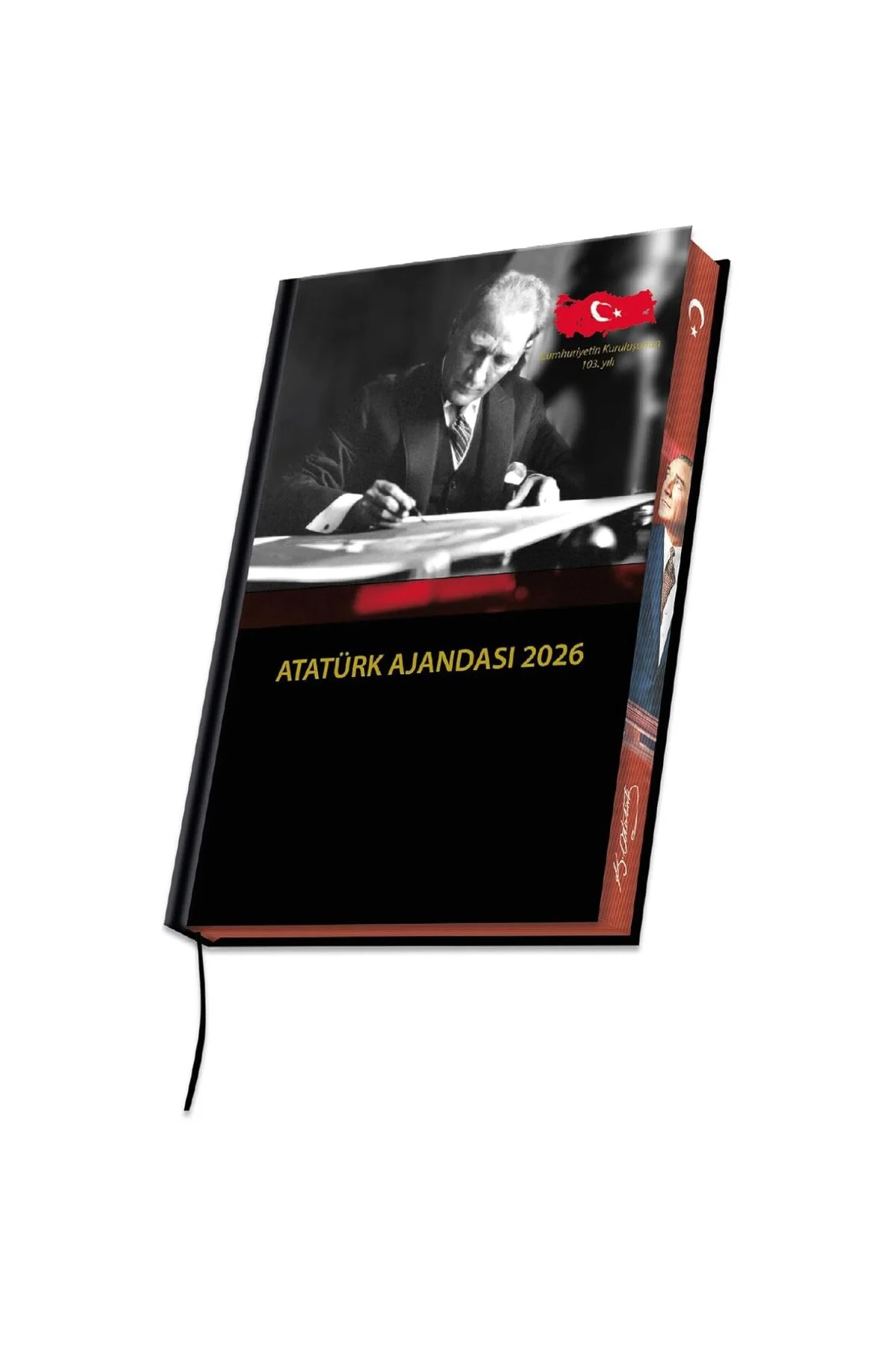 2026 Atatürk Ajanda Yıllık Atatürk Ajandası Kenar Boyalı 17x24 cm