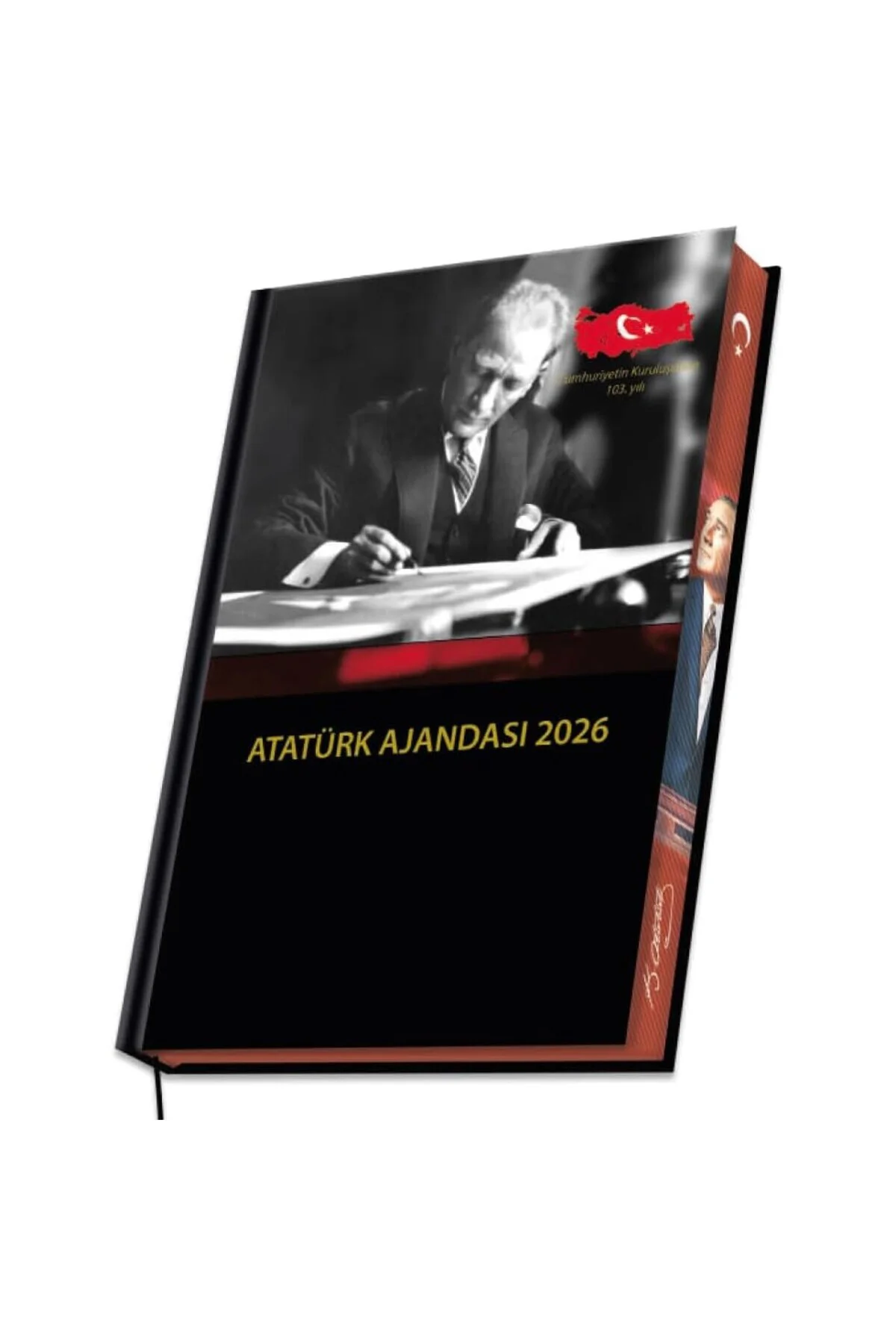 2026 Atatürk Ajandası - Kenar Resim Baskılı - Ciltli