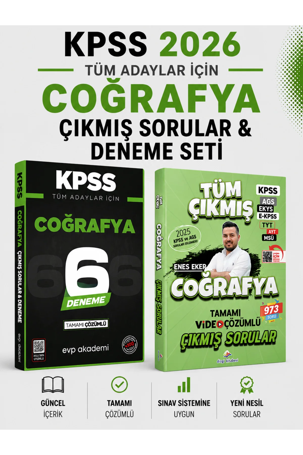 2026 Coğrafya Tüm Sınavlar Çıkmış Sorular & KPSS Tüm Adaylar Coğrafya 6 Deneme EVP Akade Fiyatı, Yorumları ve Özellikleri