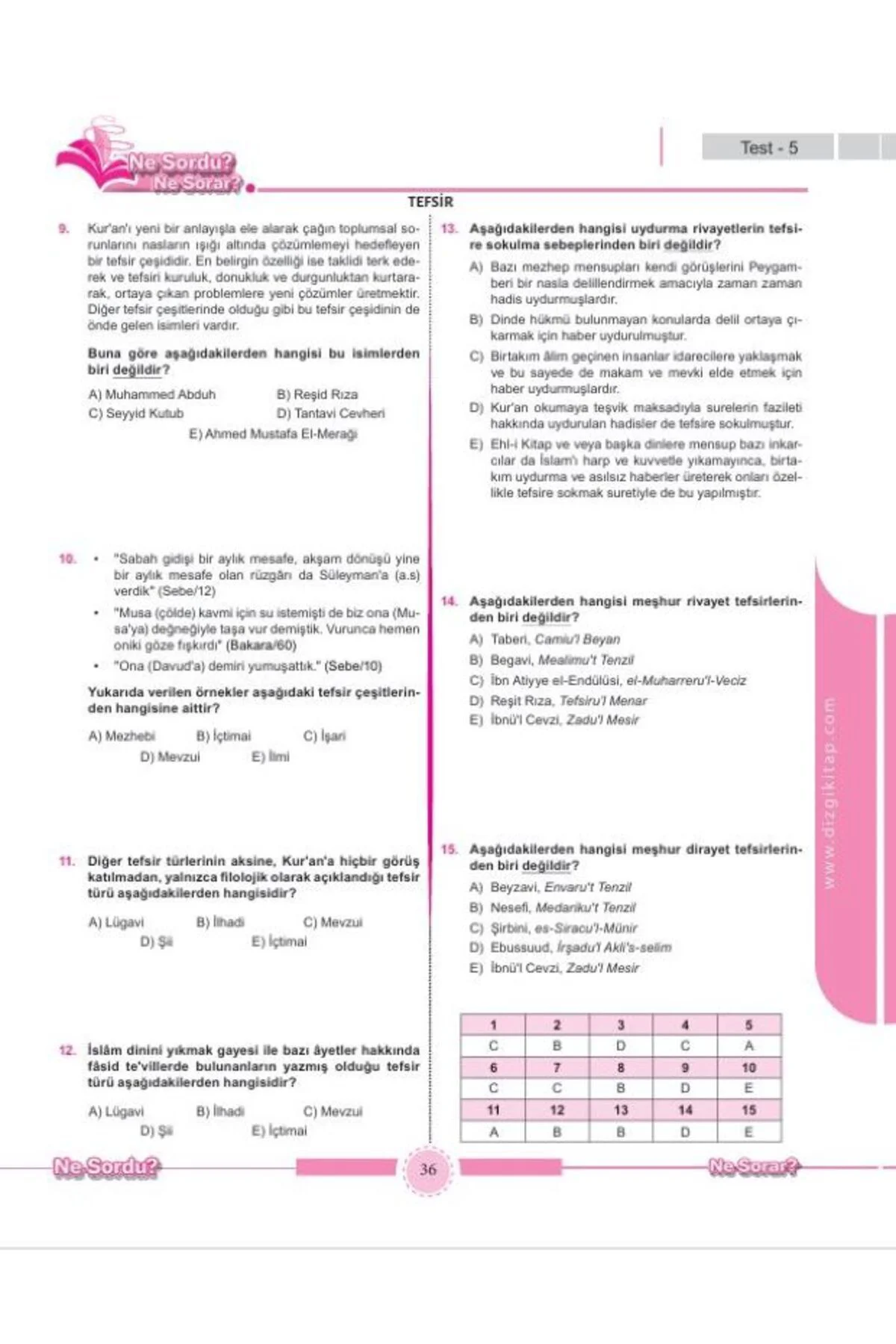 2026 DİB MBSTS Tamamı Pdf Çözümlü Soru Bankası Zarif Muallime Esra Işık Kulp